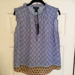 RACHEL by Rachel Roy Sleeveless Semi Sheer Fabric Top. Size M. Blue Purple, NWT